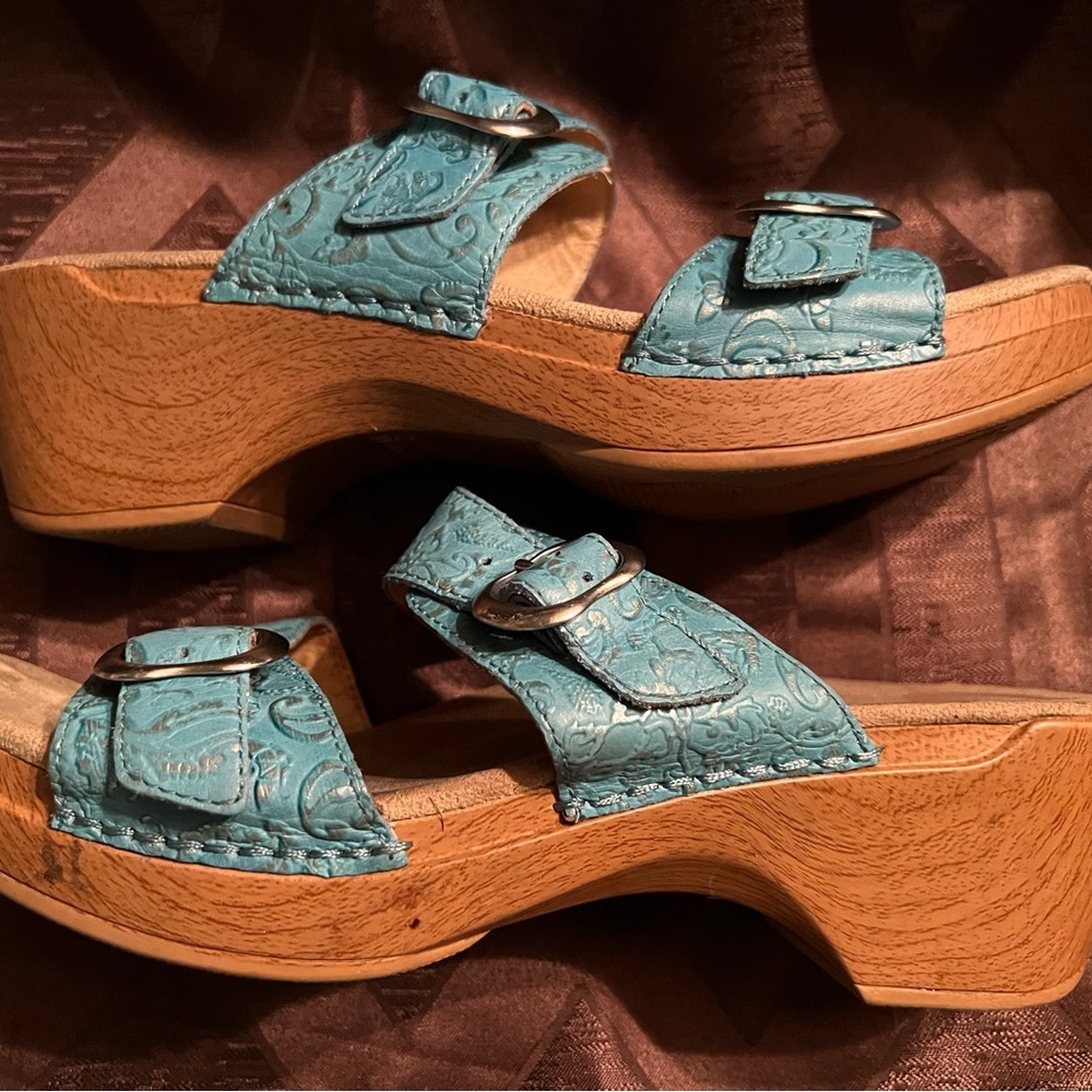 Sandals- Dansko Leather Turquoise Size 41 (US9)